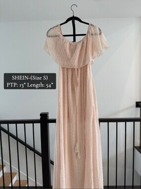 SHEIN Light Pink Strapless Ruffled Top